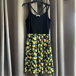 Mini Spaghetti Strap Lemon 🍋 Print Flare Mini Dress